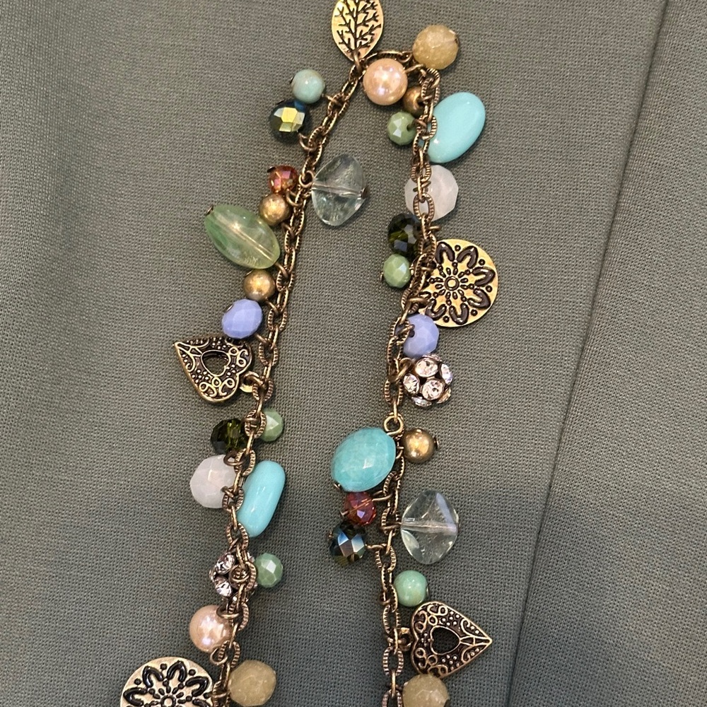 New w/o Tag- Premier Designs Treasure Trove Heart Charms Necklace. - Picture 3 of 6
